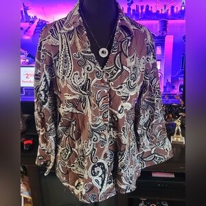 Coldwater Creek Paisley Button-Up Blouse